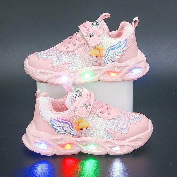 Kids LED Light Up Sneakers Girls Running Shoes Lightweight Sport Outdoor Walking Shoes for Girls Christmas Birthday Children Show Gift (Toddler/Little Kid/Big Kid) ﻿