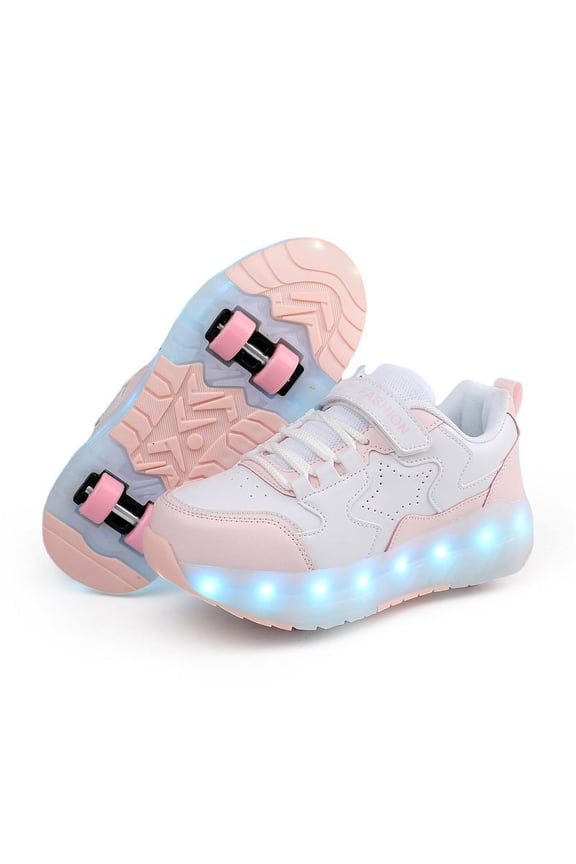 Kids LED Roller Skate Shoes with Wheel Light up Roller Shoes Kids Skates Sneakers Gift for Girls Boys Children