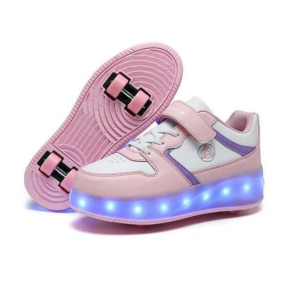 Kids LED Roller Skate Shoes with Wheel Light up Roller Shoes Kids Skates Sneakers Gift for Girls Boys Children