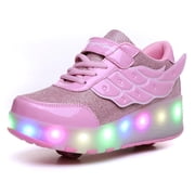 Kids LED Roller Skate Shoes with Wheel Light up Roller Shoes Kids Skates Sneakers Gift for Girls Boys Children