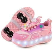 Kids LED Roller Skate Shoes with Wheel Light up Roller Shoes Kids Skates Sneakers Gift for Girls Boys Children