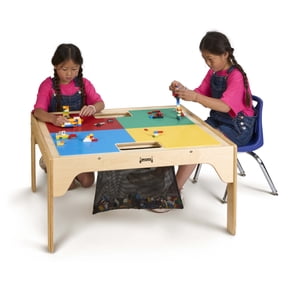 Kids LEGO® Compatible Wood Short Dual Storage Table