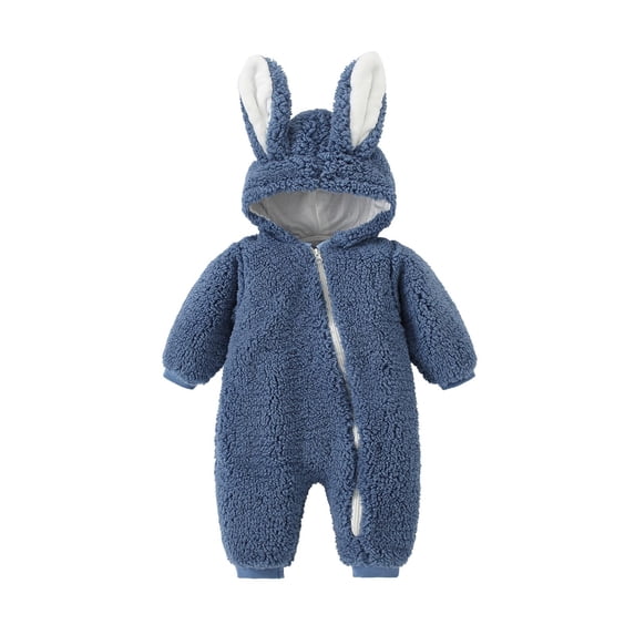 Kids LYXSSBYX Two Piece Sets Clothing Toddler Baby Boy Girls Color Plush Cute Rabbit Ears Winter Thick Jumpsuit Romper