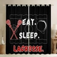 Kids Lacrosse Window Curtains For Bedroom Living Room Sport Theme