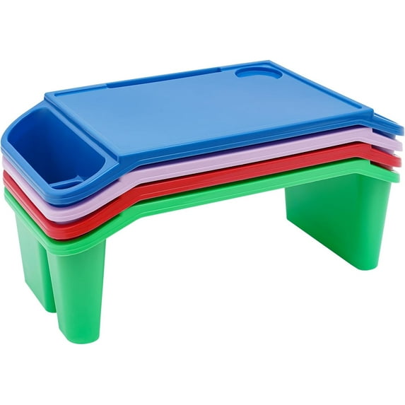 Kids Lap Desk Tray – Portable Lap Desk Snack Tray with Side Pockets – Bed Table Trays for Eating, Writing, Gaming