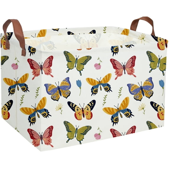 Kids Laundry Hamper,Butterfly Hamper Collapsible Canvas Cute Laundry Basket for Boys and Girls, Nursery Hampers,Gift Baskets,(Butterfly)