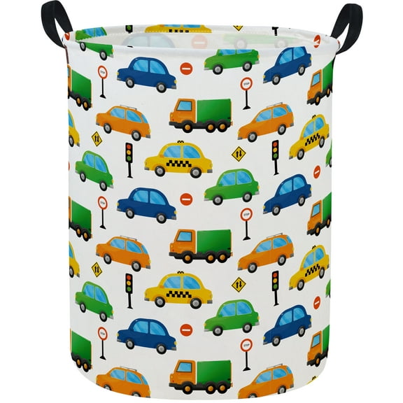 Kids Laundry Hamper,Car Hamper Collapsible Canvas Cute Laundry Basket for Boys and Girls, Nursery Hampers,Gift Baskets,(Car)