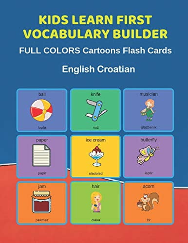 Kids Learn First Vocabulary Builder FULL COLORS Cartoons Flash Cards ...