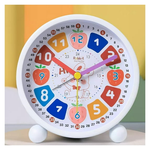 Kids Learning Alarm Clock for Kids, Silent Small Cute Table Clocks Battery Powered, Analog Alarm Clock for Bedrooms