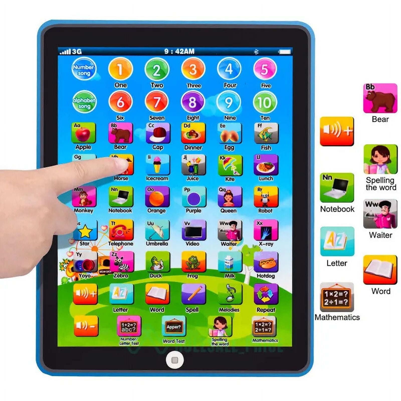 Kids Learning Pad/Tablet Interactive Toddler Toys with Words Numbers ...