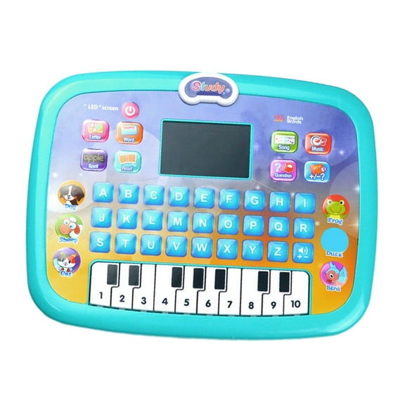 Kids Learning Pad/Tablet Interactive Toddler Toys with Words Numbers Alphabets Music English Electronic Educational Toy for Preschool Boys & Girls 3-8 Years Old Christmas (Sky Blue)
