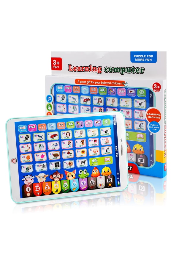 Kids Learning Tablet 7 inch Learning Pad Toy, Educational Toddler Electronic Interactive Musical Toys for Boys Girls Birthday Gift(Green)