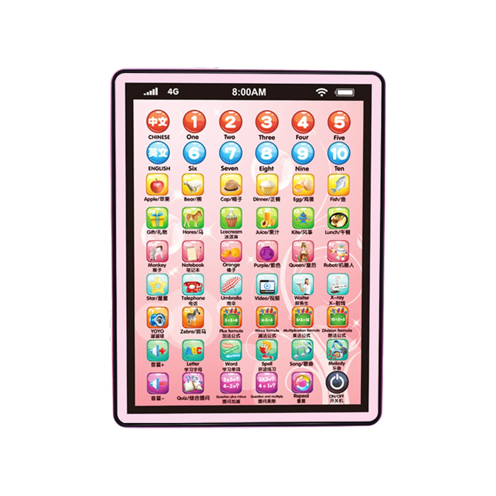 Kids Learning Tablet with LED Display, Interactive Educational Toy for ...