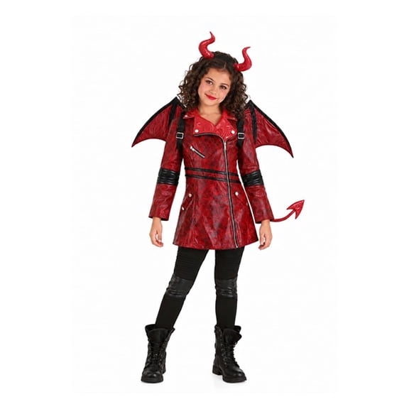 Girl's Leather Devil Costume