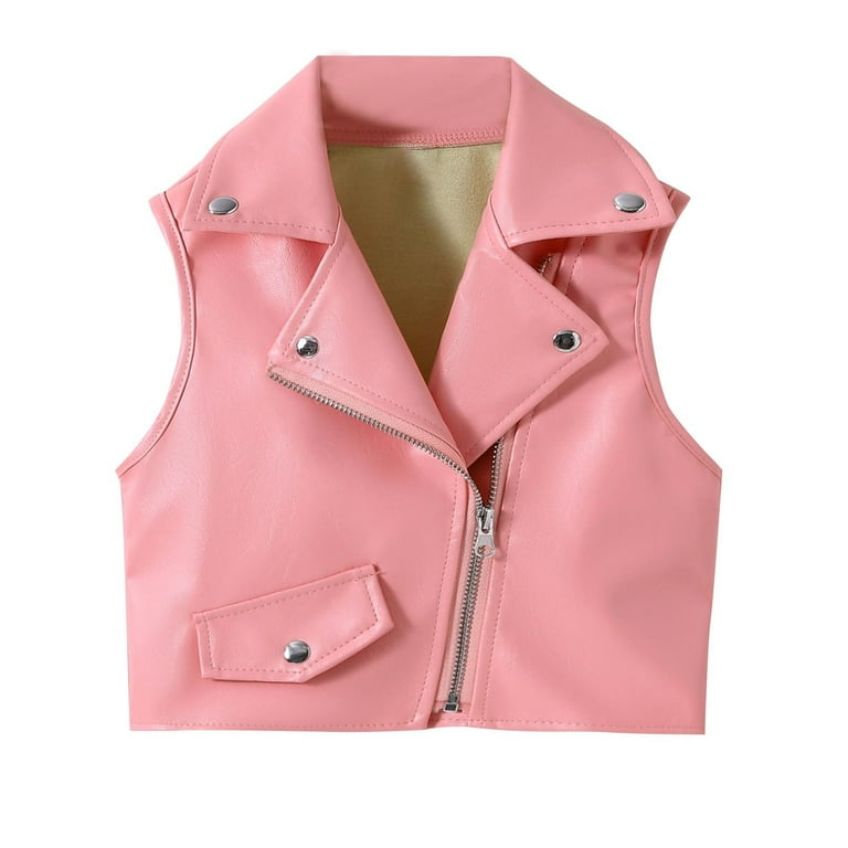 Kids Leather Jacket Winter Outerwear for Boys Girls 8-15 Years, PU