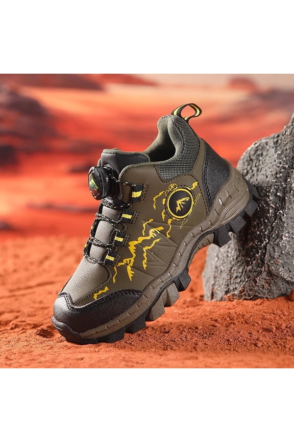 Kids Leather Outdoor Non-Slip Sneakers Boys Girls Unisex-Child Comfortable Athletic Running Walking Shoes Children Climbing Hiking Shoes