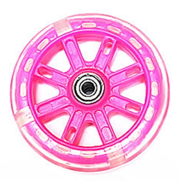 Kids Led Scooter Wheels 110Mm Lights Flash Razor Stunt Push Abec- Bearings, Pink