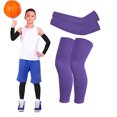 thumbnail image 1 of Kids Leg Sleeves Comfortable and Arm Sleeves Youth Leg Sleeves Arm Wraps, Non-Slip UV Protection Thigh Calf Brace Support for Basketball Running Cycling Sports, 1 Pair, 1 of 6