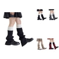 thumbnail image 1 of Kids Leg Warmers Knitted Knee High Socks for Girls, 4 Pairs Winter Japanese Style Loose Kawaii Harajuku Socks, 1 of 4
