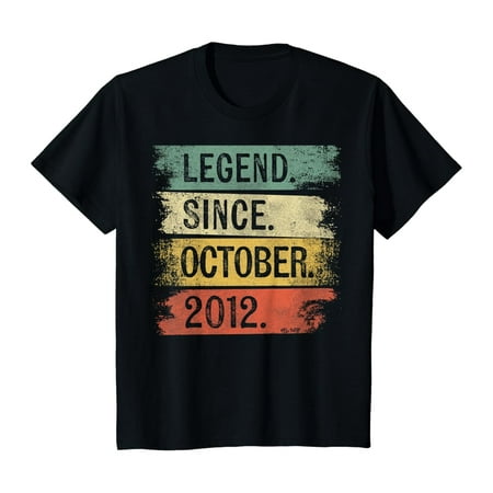 Kids Legend Since October 2012 7 Year Old 7th Birthday Gifts T-Shirt Vintage Tee -Birthday Gifts