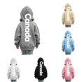 thumbnail image 1 of Kids Letter Print Hoodie No Drawstring Long Sleeve Pullover Top For Boys Girls, 1 of 5