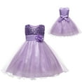 thumbnail image 1 of Kids Light Purple Dress for Girls Ruffle Girl Tulle Dress Junior Bridesmaid Dresses Kids Dress 3-4 Years, 1 of 5