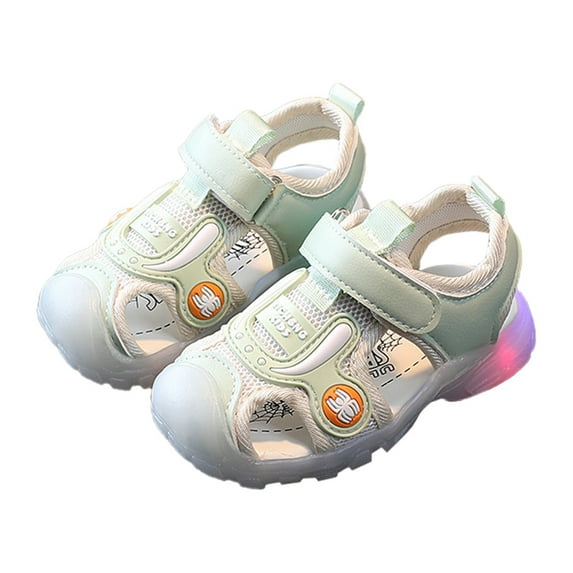 Kids Light Up Sandal Boys Girls Soft Sole LED Flashing Sneakers Toddler Luminous Non-Slip Slides Shoes