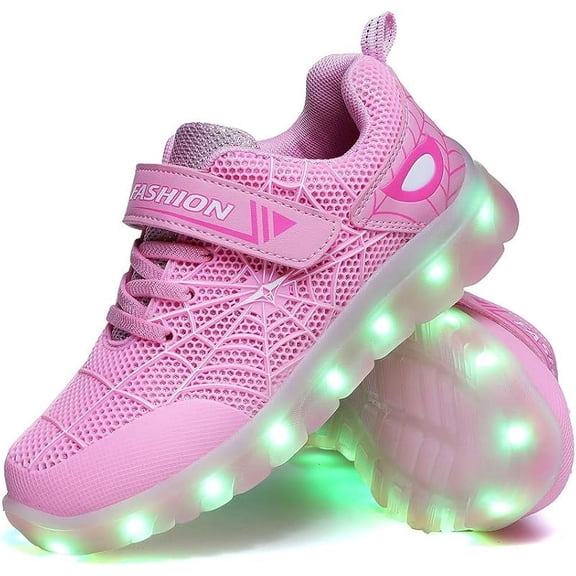 Kids Light Up Shoes Led Flash Sneakers with Spider Upper USB Charge for Boys Girls Toddles Best Gift for Birthday Thanksgiving Christmas Day