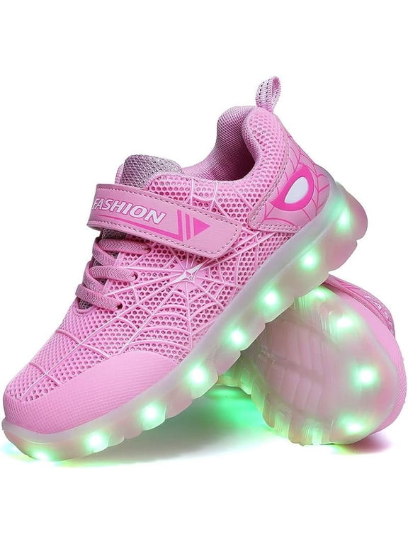 Kids Light Up Shoes Led Flash Sneakers with Spider Upper USB Charge for Boys Girls Toddles Best Gift for Birthday Thanksgiving Christmas Day