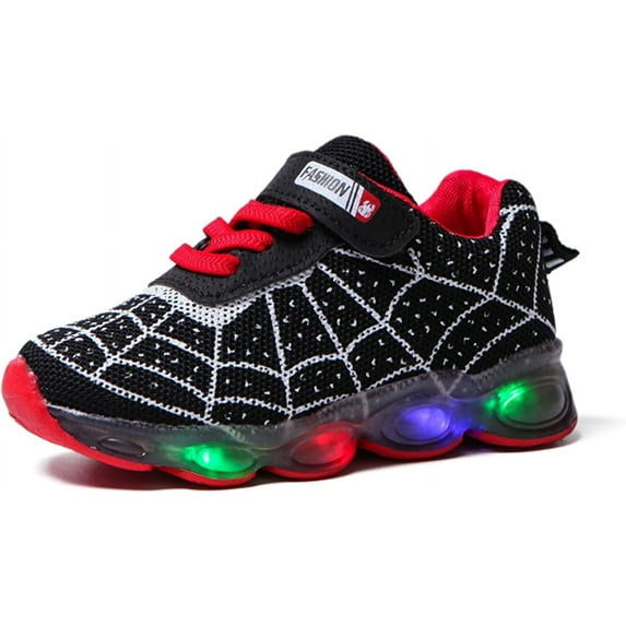 Kids Light Up Sneakers Toddler Boys Girls Luminous Breathable Trainers Walking Flash Shoes
