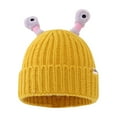 thumbnail image 1 of Kids Light-up Beanie Caps Soft Winter Warm Snail Antenna Knit Hats Kids Skull Caps, 1 of 3