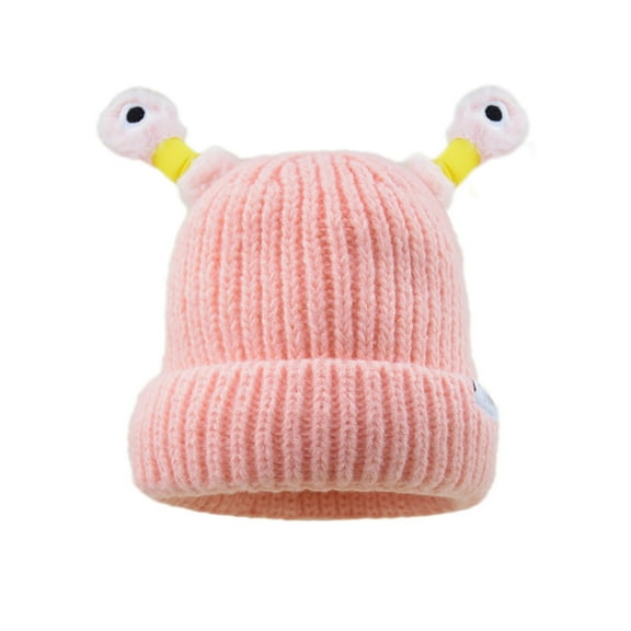 Kids Light-up Beanie Caps Soft Winter Warm Snail Antenna Knit Hats Kids Skull Caps