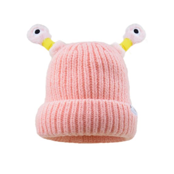 Kids Light-up Beanie Caps Soft Winter Warm Snail Antenna Knit Hats Kids Skull Caps