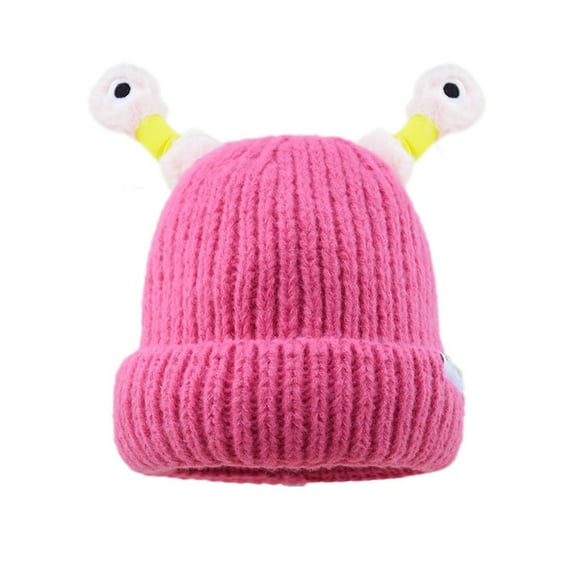 Kids Light-up Beanie Caps Soft Winter Warm Snail Antenna Knit Hats Kids Skull Caps