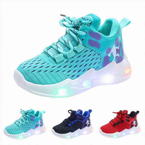 Kids Light up Shoes Led Flat Sneakers Charge for Boys Girls Birthday Gift Lightweight Causel Walking Shoes All Day Wear Red Size 6.5 Toddler