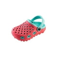 thumbnail image 1 of Kids Lightweight Breathable Slip-On Cute Garden Clogs Beach Sandals Water Shoes, Coral/Mint, Size: 3 Kids, S7, 1 of 2