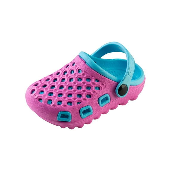 Kids Lightweight Breathable Slip-On Cute Garden Clogs Beach Sandals Water Shoes, Fuchsia/Blue Kids, Size: 11 Kids, S7