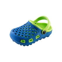Kids Lightweight Breathable Slip-On Cute Garden Clogs Beach Sandals Water Shoes, Royal/Green, Size: 2 Kids, S7