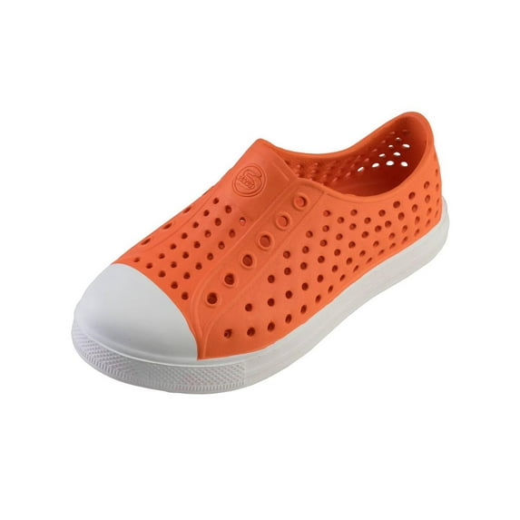 Kids Lightweight Breathable Slip-On Sneaker Garden Clogs Beach Sandals Water Shoes, Orange (Girls), Size: 3 Kids, S7