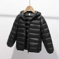 thumbnail image 1 of Kids Lightweight Down Jacket Full Zip Hoodie Coat Winter Warm Qulited Travel Jacket for Girls Boys 4-12T (4-5 Years, Black), 1 of 4