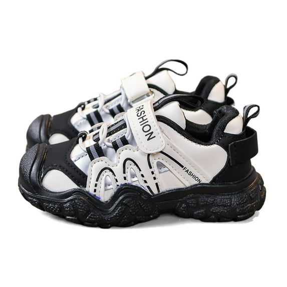 Elecsop Toddler Shoes, Lightweight Fashion Kids Shoes with Velcro, Toddler Sneakers Outdoor Tennis Walking Running, Waterproof Faux Leather Kids Sneakers