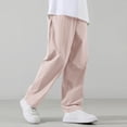 thumbnail image 1 of Kids Lightweight Loose Straight Pants, Boys Drawstring Waist Breathable Casual School Trousers for Outdoor Sports 9-10Y, 1 of 8