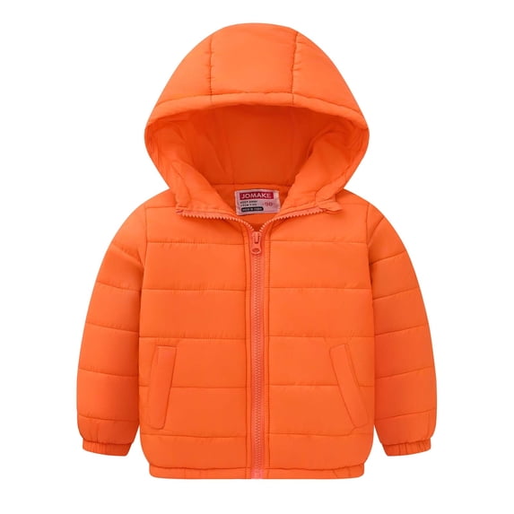 Kids Lightweight Padded Jacket Zip Up Hooded Quilted Coat with Pockets Windproof Warm Outerwear for Travel and Outdoor Wear