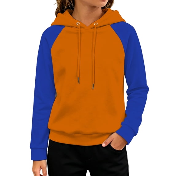 Kids Lightweight Pullover Hoodie Raglan Long Sleeve Crewneck Style Casual Solid Sweatshirt Top for Everyday Wear