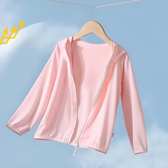 Kids Lightweight Zip up Hooded Jackets Open Front Casual Outerwear Cardigan for Summer Daily Wear 6Y