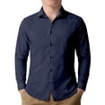 thumbnail image 1 of Kids Linen Blend Long Sleeve Button Down Shirt, Breathable Summer Cotton Shirt for Boys Girls, Casual Collared Top, 1 of 5