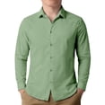 thumbnail image 1 of Kids Linen Blend Long Sleeve Button Down Shirt, Breathable Summer Cotton Shirt for Boys Girls, Casual Collared Top, 1 of 5