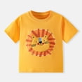thumbnail image 1 of Kids Lion Graphic T-Shirt for Boys Cartoon Animal Short Sleeve Tee Soft Polyester Kids Top 2T-8 Orange,Size 4 T, 1 of 9