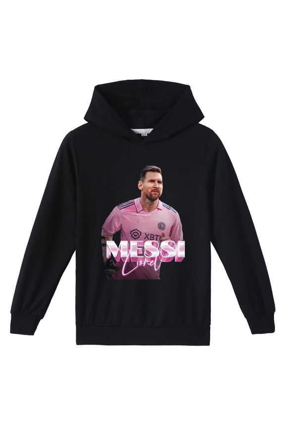 Kids Lionel_Messi Long Sleeve Hoodies,Soccer Star Casual Pullover Sweatshirts Hooded Tops for Boys Girls