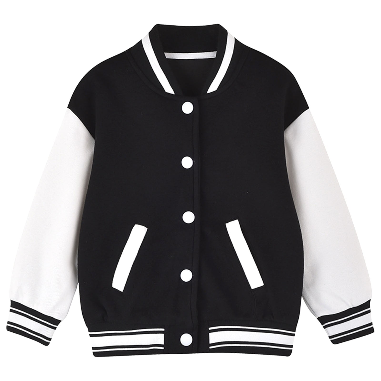 Kids Little Big Boys Baseball Jacket School Varsity Uniform Casual